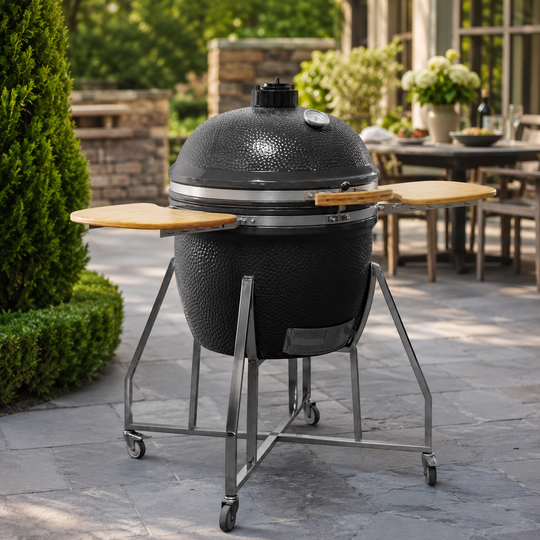 Boss Grill King Egg - 27 Inch Ceramic Kamado Style Charcoal Smoker BBQ Grill