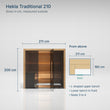 Load image into Gallery viewer, Hekla Traditional 210 sizes: 211 cm wide, 160 cm deep, 200 cm tall, with an L-shaped upper bench and a lower bench
