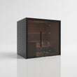 Load image into Gallery viewer, Hekla Traditional 210 sauna in Nero finish, side angle view with door closed
