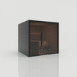 Load image into Gallery viewer, Hekla Traditional 210x sauna in Nero finish, side angle view with door closed
