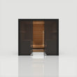 Load image into Gallery viewer, Hekla Traditional 220 sauna in Nero finish, straight-on front view with door open
