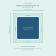 Load image into Gallery viewer, Top-down space plan for Outdoor Living Serenity Hot Tub, showing the 216 x 216 cm footprint and a 40 cm zone around every side.
