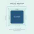 Load image into Gallery viewer, Top-down space plan for Outdoor Living Lagoon Hot Tub, showing the 200 x 200 cm footprint and a 40 cm zone around every side.
