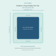 Load image into Gallery viewer, Top-down space plan for Outdoor Living Holiday Hot Tub, showing the 230 x 230 cm footprint and a 40 cm zone around every side.
