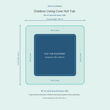 Load image into Gallery viewer, Top-down space plan for Outdoor Living Cove Hot Tub, showing the 200 x 200 cm footprint and a 40 cm zone around every side.
