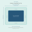 Load image into Gallery viewer, Top-down space plan for Outdoor Living Reef Hot Tub, showing the 210 x 150 cm footprint and a 40 cm zone around every side.
