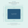 Load image into Gallery viewer, Top-down space plan for Platinum Spas Tahiti Hot Tub, showing the 213 x 165 cm footprint and a 40 cm zone around every side.
