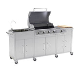 Load image into Gallery viewer, Boss Grill Texas Premium Outdoor Kitchen - 4 Burner Gas BBQ Grill with Side Burner - Stainless Steel