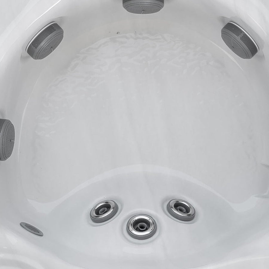 Close-up of the central footwell in the Jacuzzi J-201 hot tub