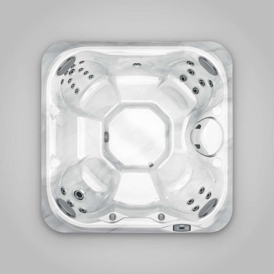 Overhead view of the Jacuzzi J-225 seating layout