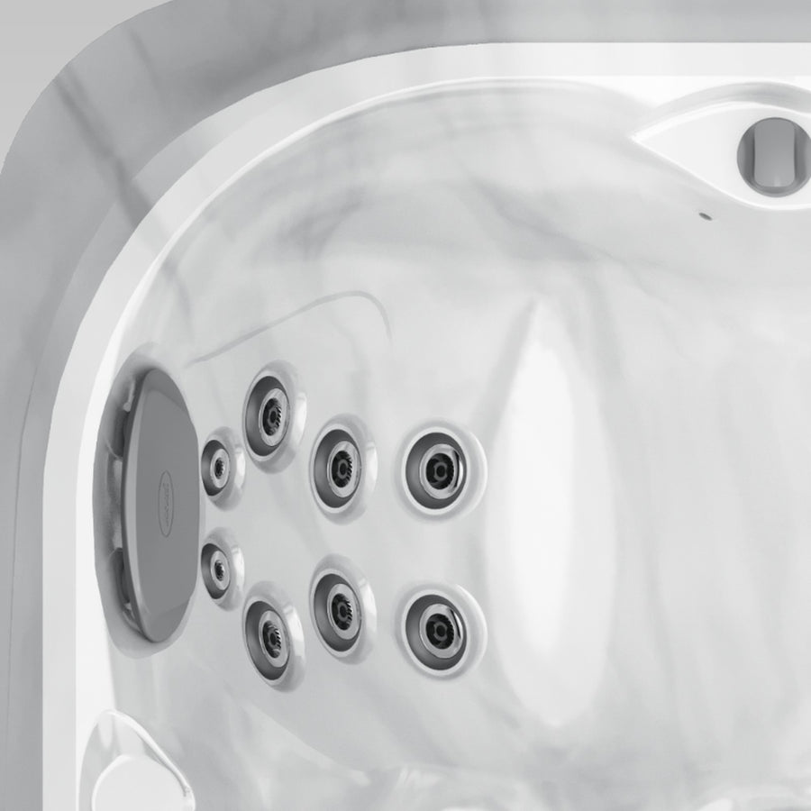 Close-up of the Jacuzzi J-235 seat jets