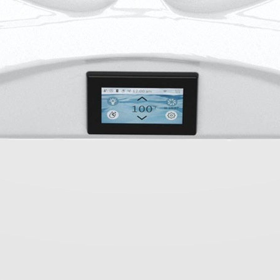 Close-up of the touchscreen control panel on the Jacuzzi J-315