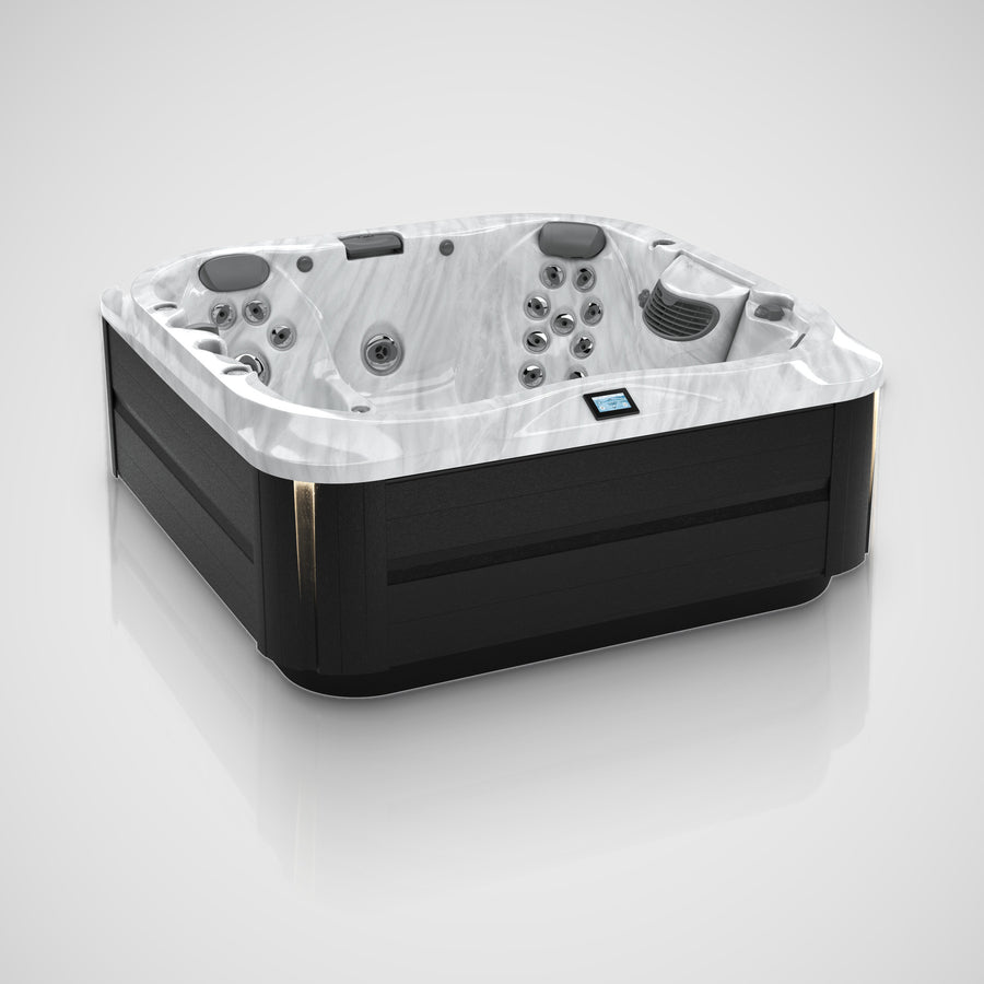 Jacuzzi J-335 hot tub in Platinum acrylic with Smoked Ebony cabinet
