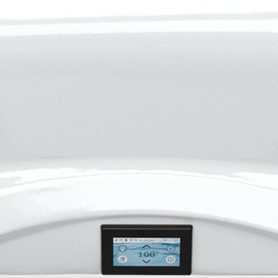Close-up of the touchscreen control panel on the Jacuzzi J-375 hot tub