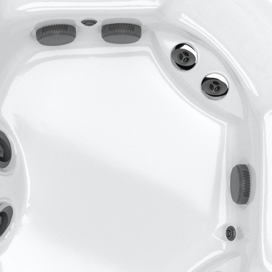 Close-up of the central footwell in the Jacuzzi J-375 hot tub