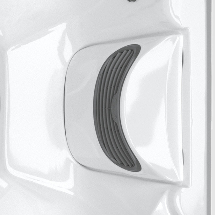 Close-up of the lounge seat in the Jacuzzi J-375 hot tub
