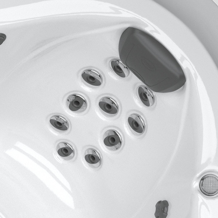 Close-up of the seat jets in the Jacuzzi J-375 hot tub