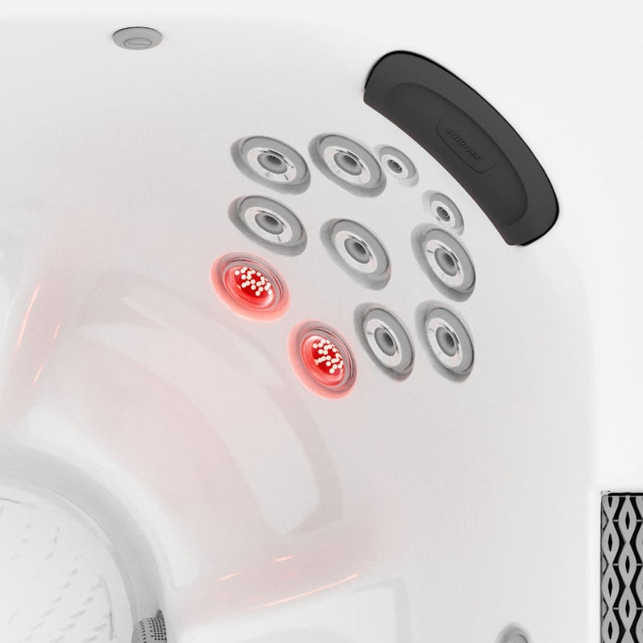 Close-up of the J-408L infrared and red light therapy seat