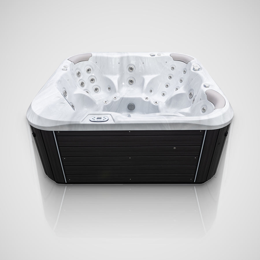 Front view of the Jacuzzi S-600 hot tub showing the keypad