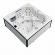 Load image into Gallery viewer, Edge Kensington Hot Tub in Light Grey - lounger layout - square white background - July 2026
