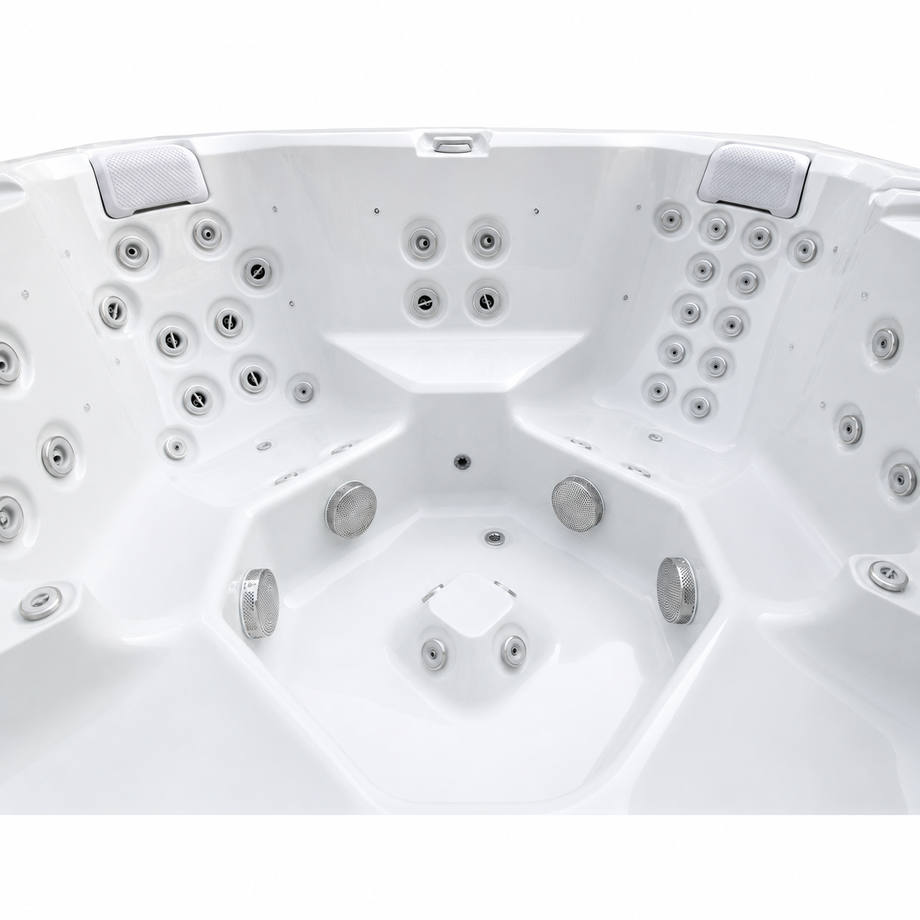 Edge Knightsbridge Hot Tub - hydrotherapy jets and seating detail - square white background - July 2026