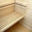 Load image into Gallery viewer, Spruce bench inside the Outdoor Living Aluminium sauna
