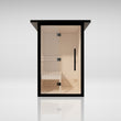 Load image into Gallery viewer, Outdoor Living Aluminium sauna, front studio view through the glass door
