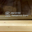 Load image into Gallery viewer, Tempered safety glass in a spruce frame on the Outdoor Living Cube sauna

