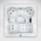 Load image into Gallery viewer, The Outdoor Living Escape hot tub in Silver Marble seen from above, showing the lounger and seats
