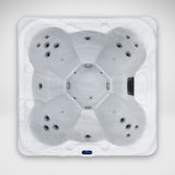 Load image into Gallery viewer, The Outdoor Living Hideaway hot tub in Silver Marble seen from above, showing seven seats