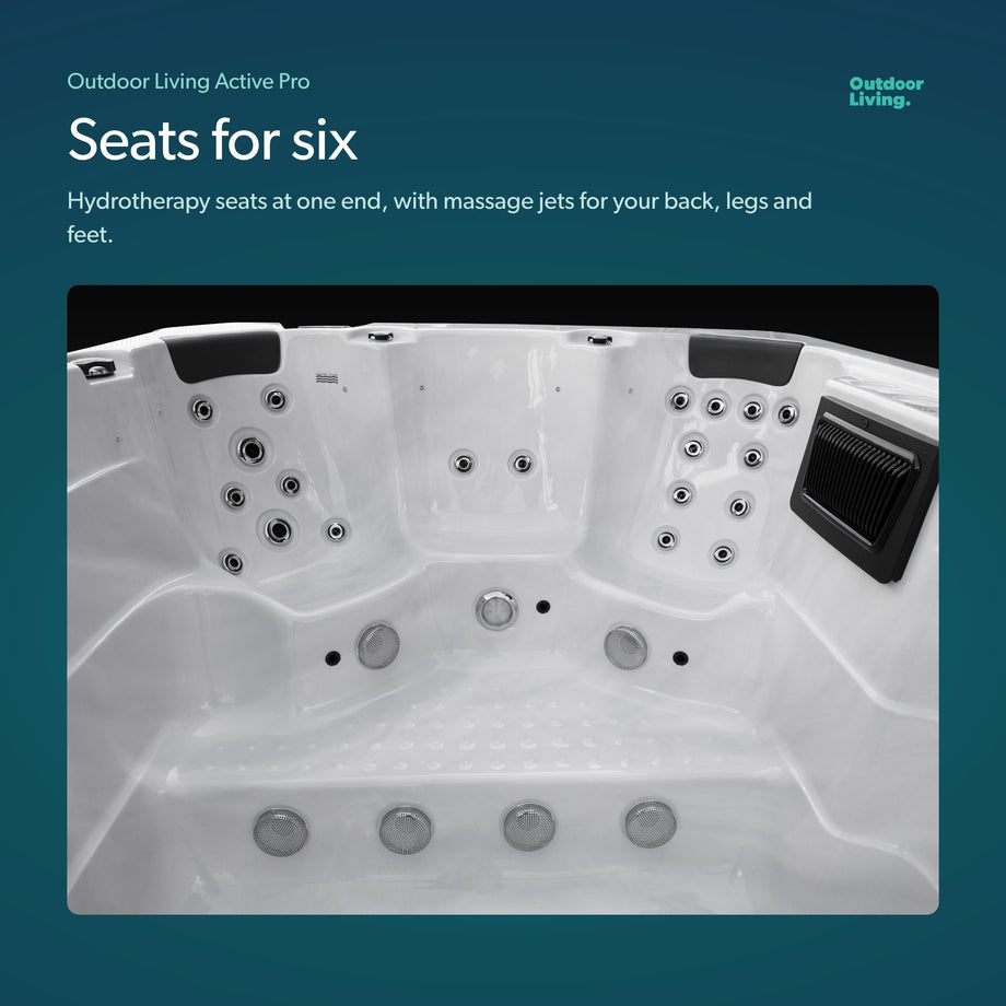Hydrotherapy seats for six in the Outdoor Living Active Pro