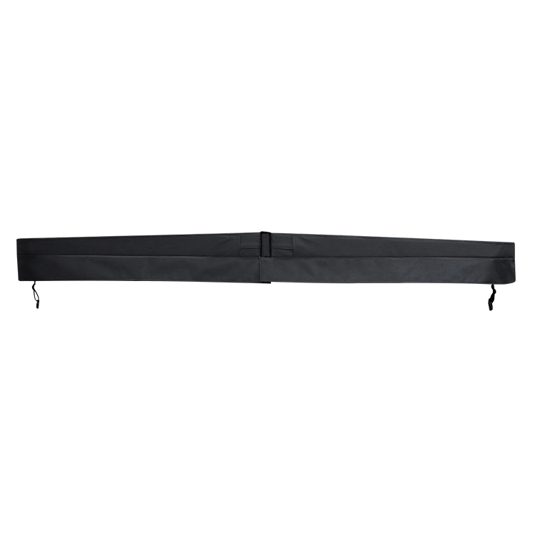 Side profile of a hot tub cover showing its strap fasteners
