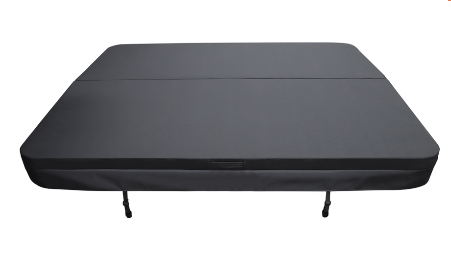 Closed hot tub cover shown from the front
