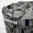 Load image into Gallery viewer, Close up of the stones in a black Harvia Cilindro heater
