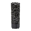 Load image into Gallery viewer, Harvia Cilindro PC90E 9kW black steel sauna heater filled with stones
