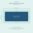 Load image into Gallery viewer, Top-down space plan for Outdoor Living Mini Pool Swim Spa, showing the 550 x 225 cm footprint and a 40 cm zone around every side.

