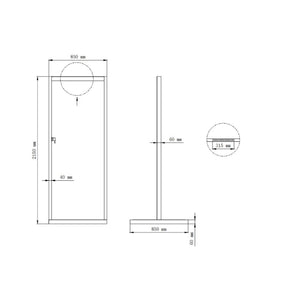 Zen Black Outdoor Shower with Wood Effect Base