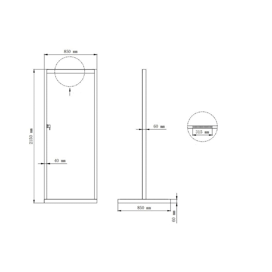 Zen Black Outdoor Shower with Wood Effect Base