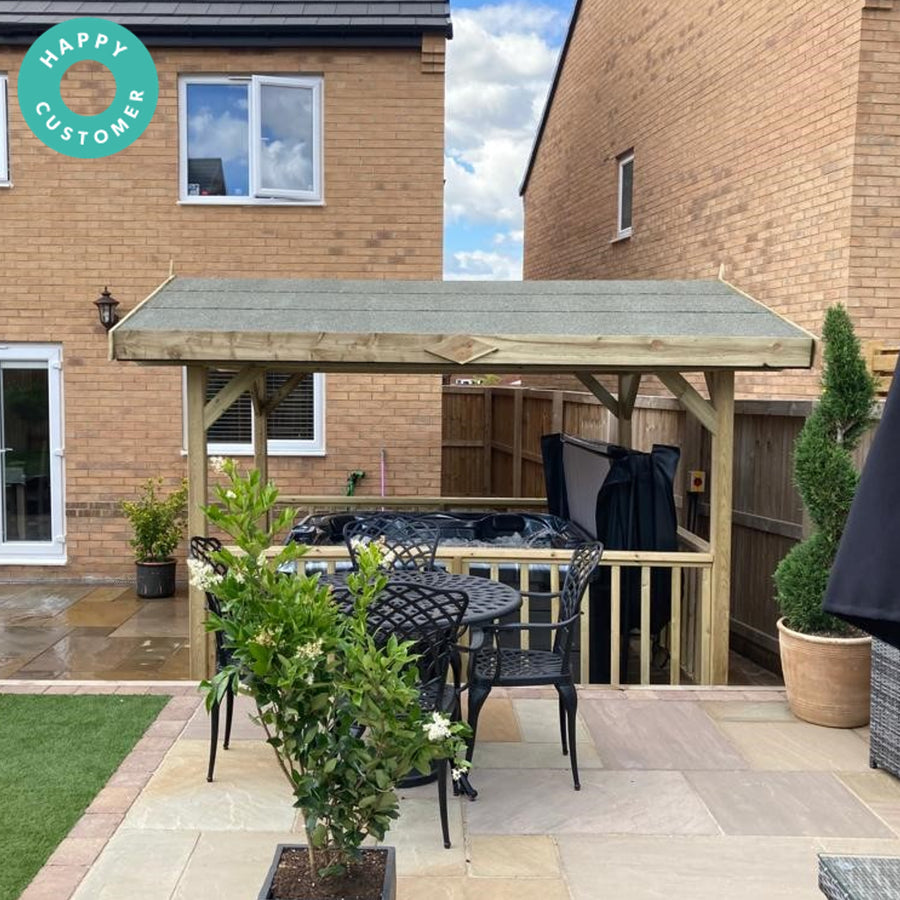 Apex Wooden Hot Tub Gazebo with Roof