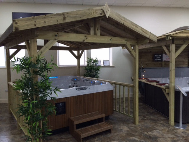 Apex Wooden Hot Tub Gazebo with Roof