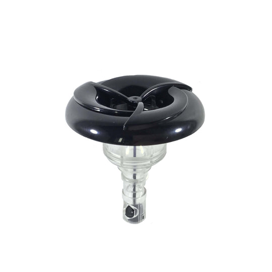 Arctic Spas® 3" Screw-In Tri-Face Single Pulse Jet in Black/Clear - JET-117161
