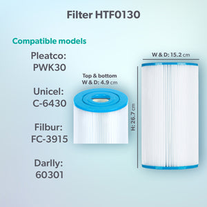 HTF0130 30sq ft Hot Tub Filter - Hot Springs