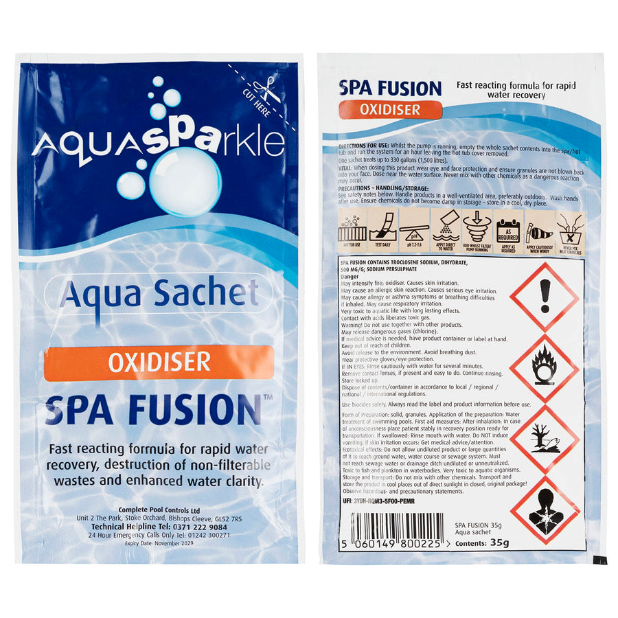 AquaSPArkle Spa Fusion Oxidiser Hot Tub Chlorine Shock Aqua Sachet 35g
