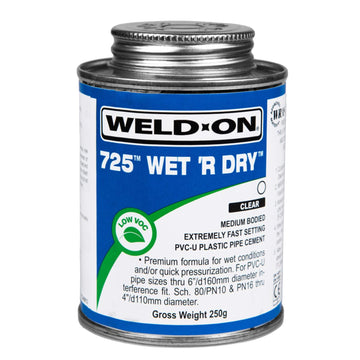 Weld-On PVC-U Pipe Cement, 250g, Universal Fit for Hot Tubs