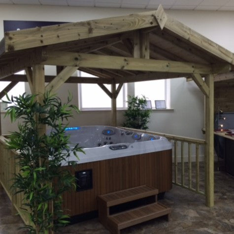 Apex Wooden Hot Tub Gazebo with Roof