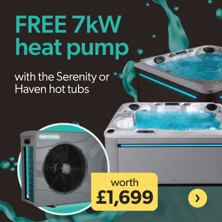 Black Friday: free 7kW heat pump worth £1,699 with the Serenity or Haven hot tubs